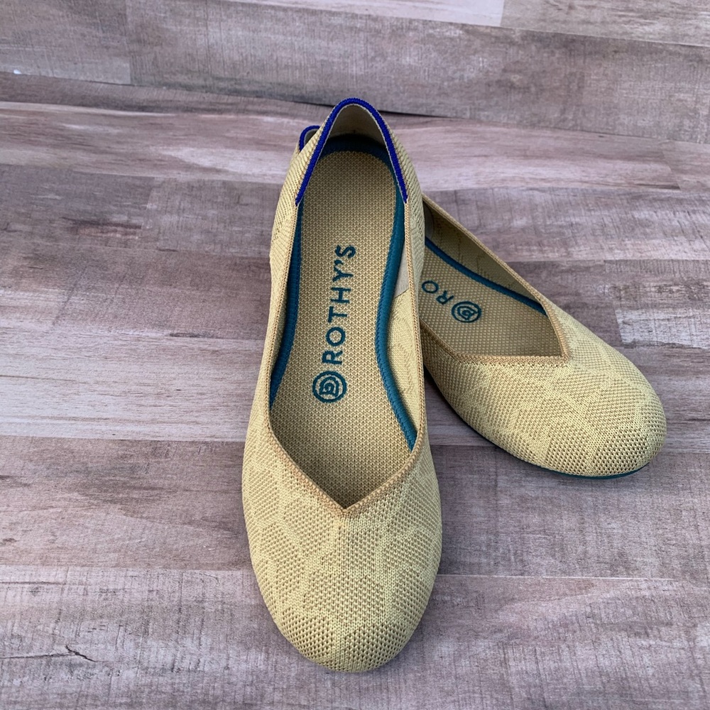 Rothy’s Sahara Gold Giraffe ballet flat